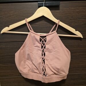 ALO Yoga Peach Lace-Up Sports Bra